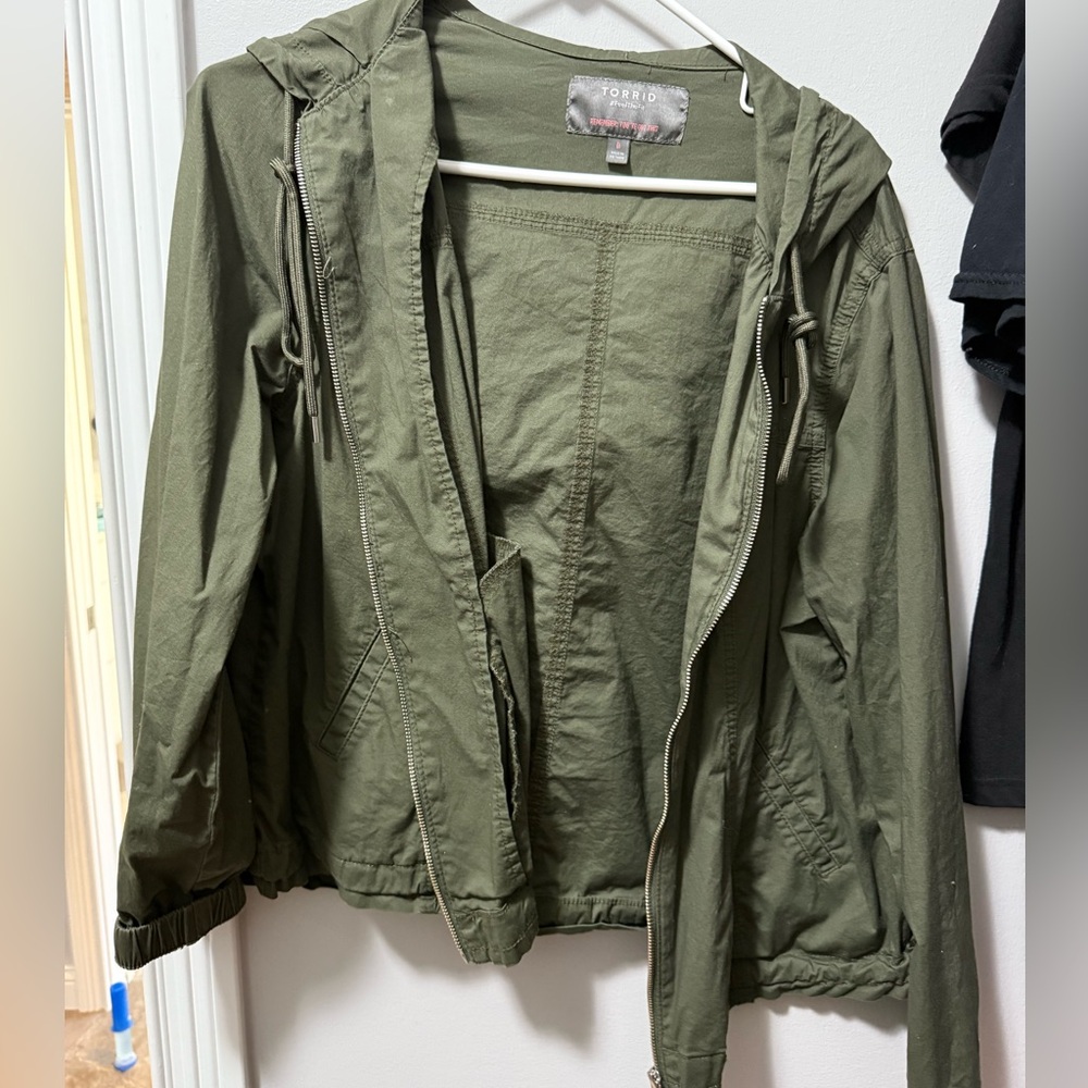 Torrid Olive Green Zip-Up Jacket